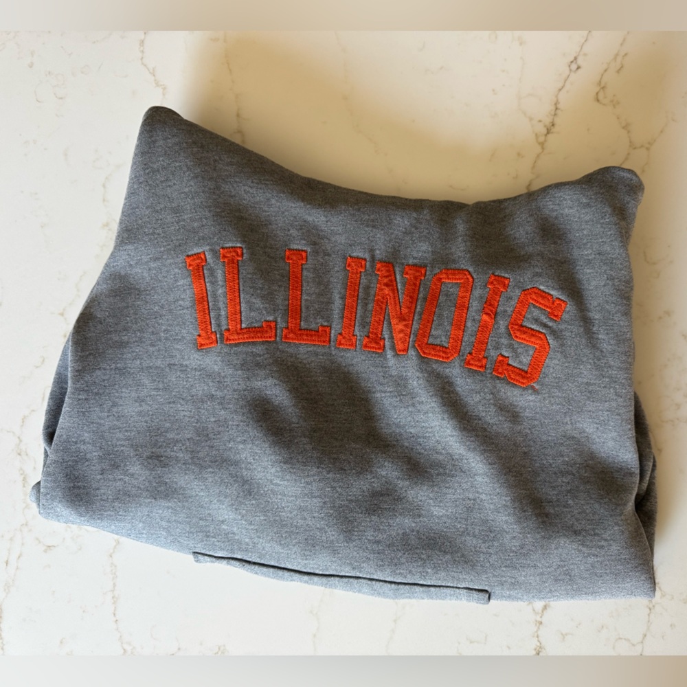 Vintage Jansport Illini Gray Hoodie